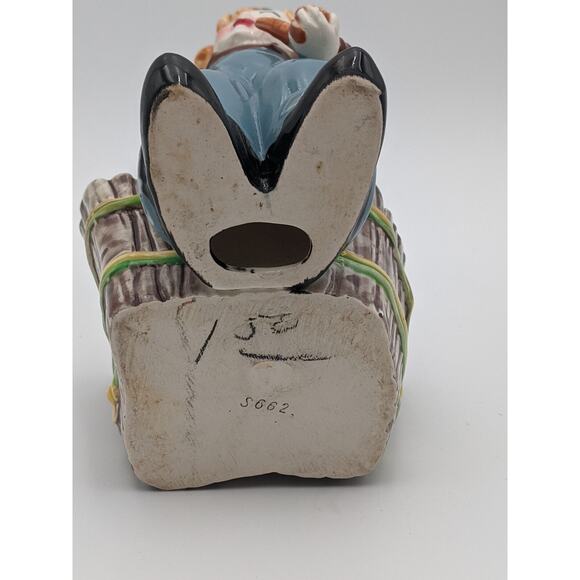 Vintage Napco Boy Figurine Planter w/ Pipe Hand Painted Ceramic Planter #5662 - Picture 4 of 7